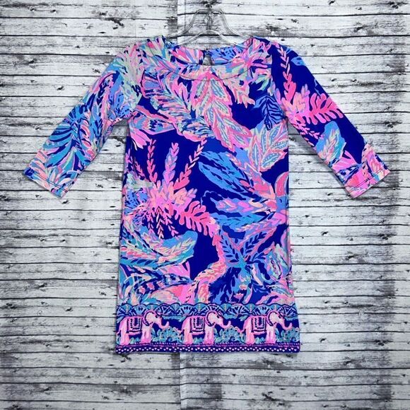 Lilly Pulitzer Bay Dress Sunset Safari Engineered